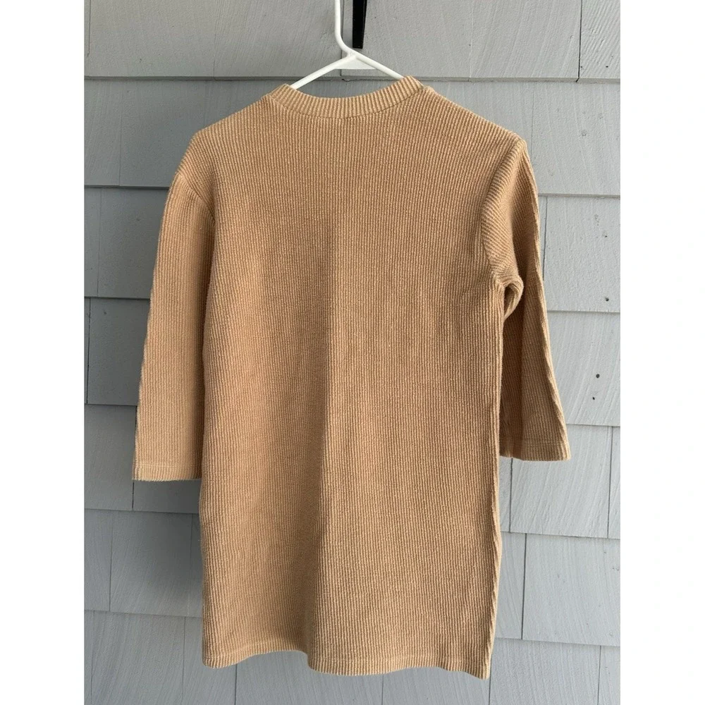 Reformation Channing Sweater Dress XS Buff‎ Beige Ribbed Organic Cotton